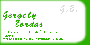 gergely bordas business card